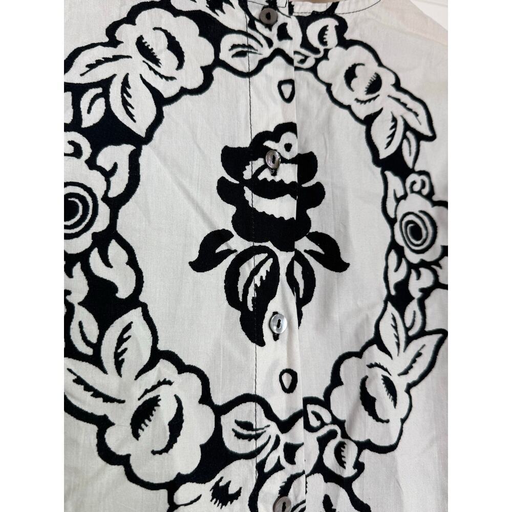 NWT Cleobella Kinsley Blouse Botanico Organic Cotton Floral Black White Small - Picture 6 of 9